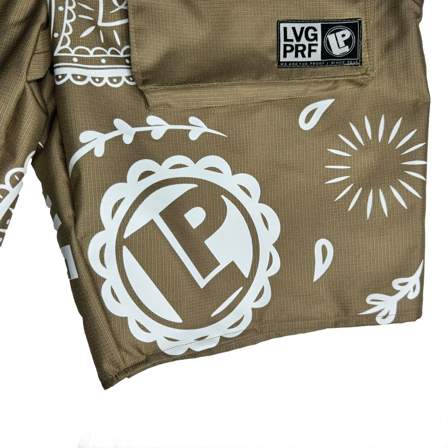 JUMBO PAISLEY SHORTS-KHAKI