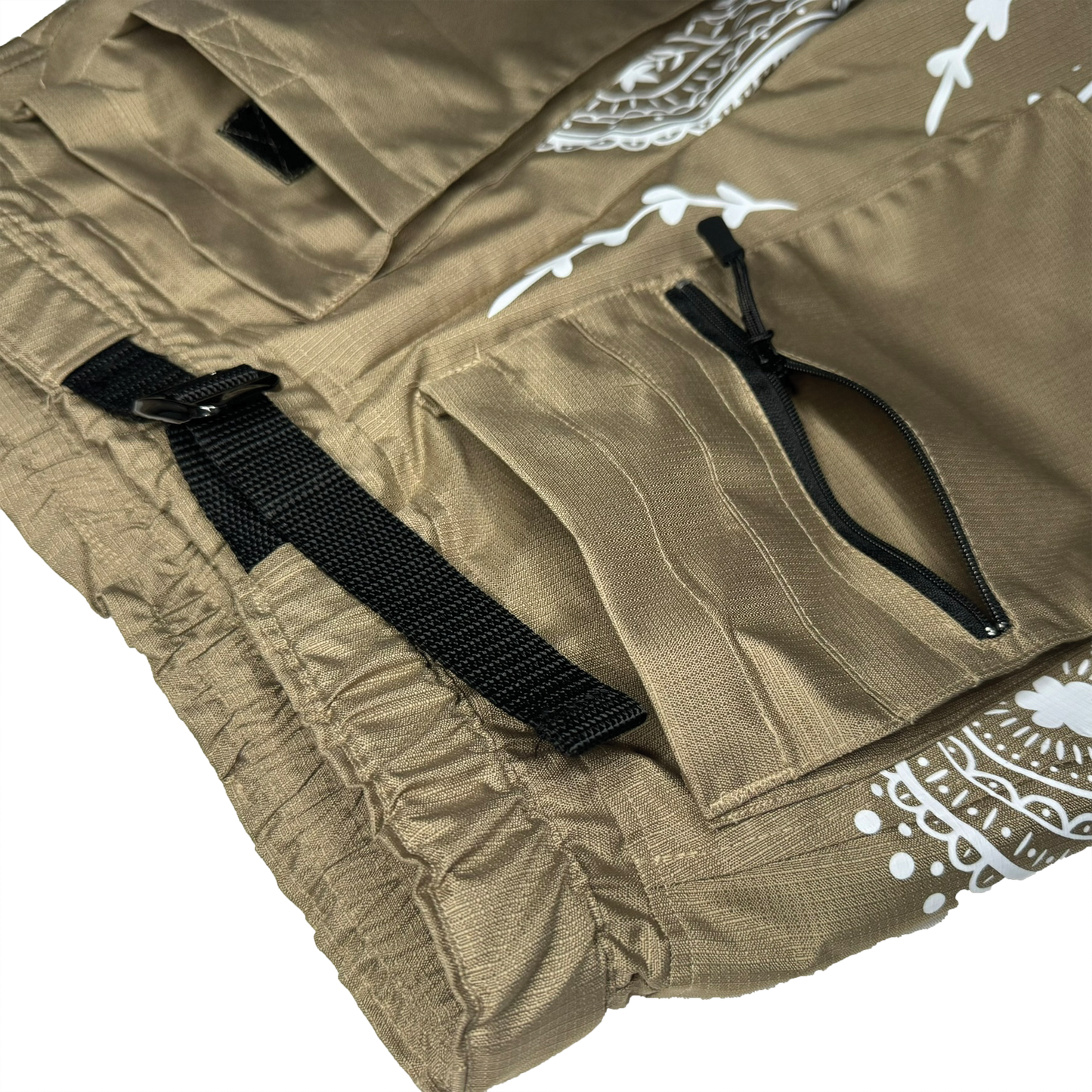 JUMBO PAISLEY SHORTS-KHAKI