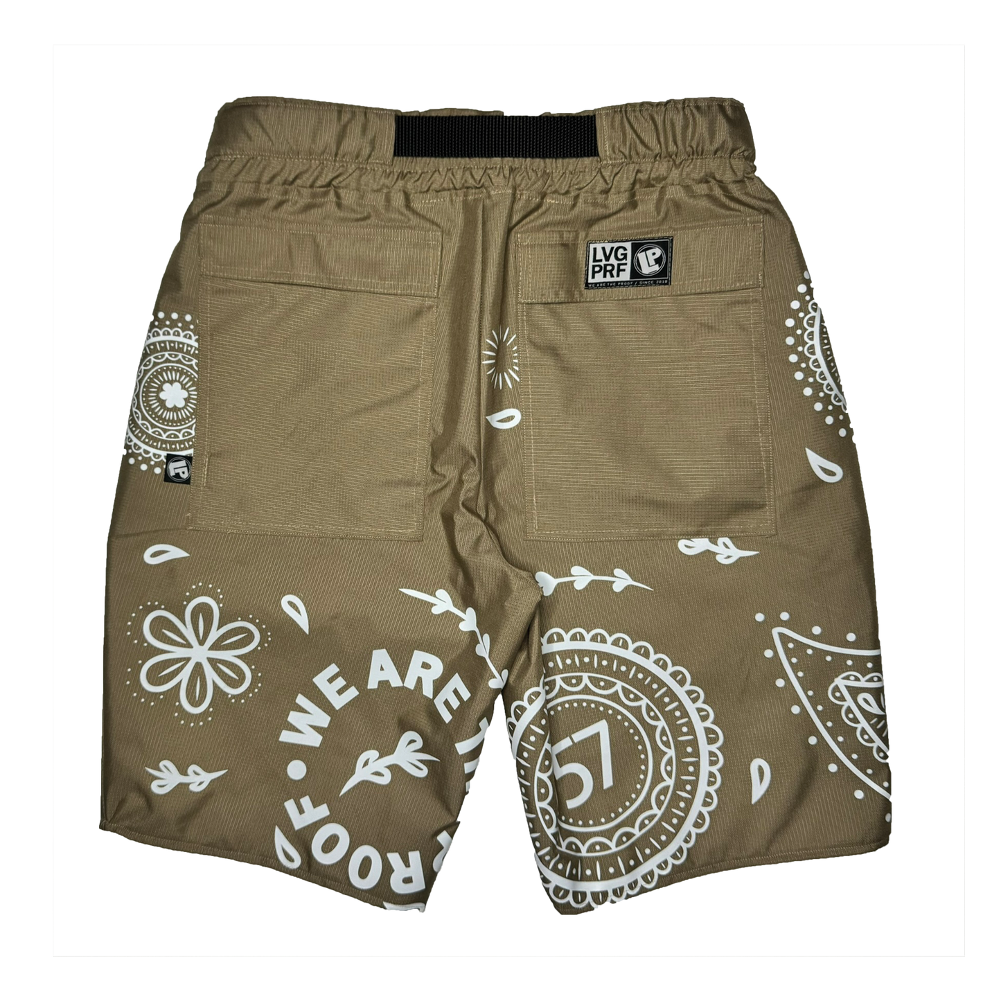 JUMBO PAISLEY SHORTS-KHAKI